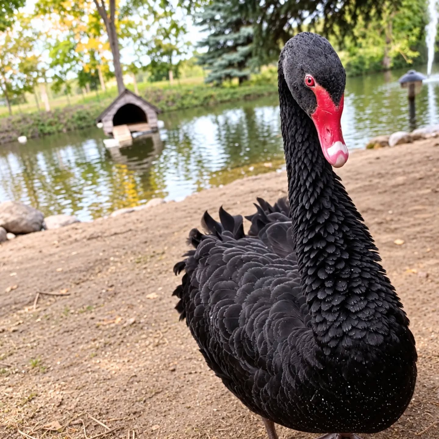 Przyznam, że to moje pierwsze spotkanie z czarnym łabędziem. 🖤🦢 Dziwnie się poczułam, naprawdę.

Siatkę z mini zoo usunęłam z pomocą AI.

#czarnyłabędź
